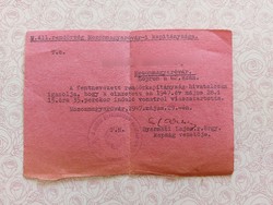 Régi irat 1947 rendőrségi igazolás