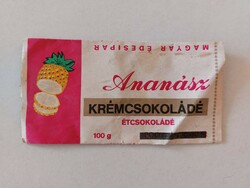 Régi csokipapír Ananász Krémcsokoládé Magyar Édesipar Budapest Csokoládégyár