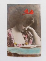Régi képeslap 1905 fotó levelezőlap hölgy