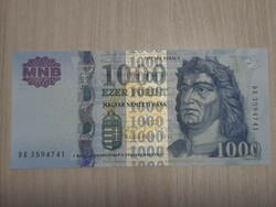 1000 forint 2011 nagyon szép , ropogós UNC   DB sorozat
