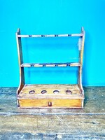 Retro, antique, vintage rustic wooden pipe holder