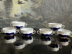 Zsolnay Pompadour 6 személyes leveses csésze szett