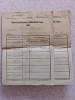 Old document 1945 service checklist 2 pcs