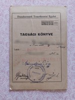Régi dokumentum 1944 Temetkezési Egylet Tagsági könyv