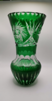 Zöld üveg kristály váza