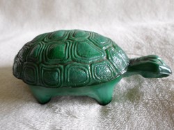 Art Deco, Curt Schlevogt zöld malachit üveg teknős