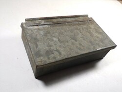 Antik régi bádogos forrasztott horgonyzott fém fémdoboz pléh doboz - kb. 1920-as évekből