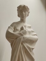 Mutatós gipsz szobor- Képcsarnok - Veres G. jelzéssel - Álló nő