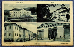 Borszék- mozaik képeslap - Hangya üzlet, Mélik Szálló, Községháza 1942 Erdélyrészi Hangya kiadás