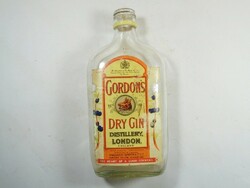 Retro old gordon's dry gin glass bottle paper label alcohol - approx. 1980s