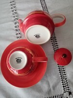 Cha cult Hamburg porcelain faience tea / coffee pourer / pot, cup + saucer