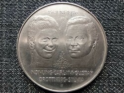 Svédország XVI. Károly Gusztáv és Szilvia esküvője .925 ezüst 50 Korona 1976 E (id43876)
