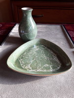 Hollóháza porcelain bowl and vase together