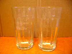 Pair of Libbey duratuff usa glasses, one with chibo coffee beans