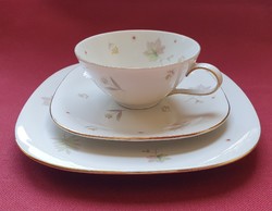 Wunsiedel R Bavaria Claudia német porcelán kávés teás reggeliző szett csésze csészealj kistányér