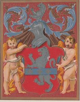 Coat of arms of the Campanellis family 1526.. - Chromolithography.