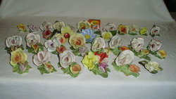 Régi porcelán rózsa gyűjtemény - 30 darab - együtt - nagy részük  Aquincumi figura, nipp, dísz