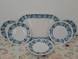 Alföldi rare blue floral porcelain retro serving set oval serving cookie plates