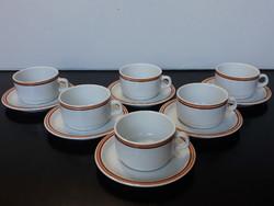 6 Lowland porcelain cups with coasters
