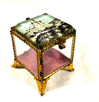 Around 1900 Mariazell glass and copper relic holding box - box