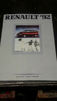 Renault 1992, veterán autós prospektus, retro katalógus