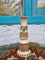 Korondi style folk ceramic vase or candle holder