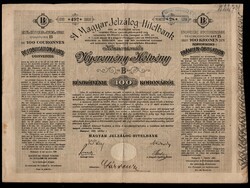 1906.október 1. 100 koronára Nyeremén Kötvény - Magyar Jelzálog Hitelbank Budapest