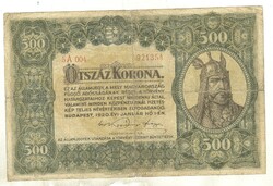 500 korona 1920 2. Eredeti állapot