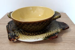 Gránit -  hal formájú tálaló tányér, pikkelyes tányér
