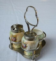 Antique English faience table spice holder