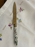 Zsolnay porcelain fruit knife with bird handle