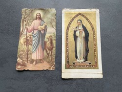 Collectable images of saints in old Catholic prayer books, prayer sheets from the 1940s
