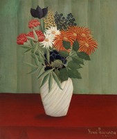 Henri rousseau - bouquet of flowers with Chinese asters - reprint