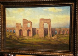 Reiszmann / reissmann / Károly Miksa (1856-1917) : aqua marcia / Roman aqueduct ruins