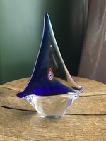 Italian Murano glass sailing ship ornament