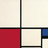 Mondrian - Piros, kék kompozíció - 1931 - vakrámás vászon reprint