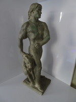 A beautiful flawless terracotta statue of Jenő Grantner.