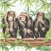 The three wise monkeys napkins, (mizaru, kikazaru, ivazaru)