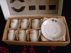 Régi kínai kávés csésze készlet eredeti dobozában - soha nem használt!