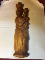 Madonna with baby Jesus, wooden sculpture, wood carving, (8f)