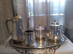 Wmf antique Art Nouveau silver-plated tea and coffee set with tray 1886-1903