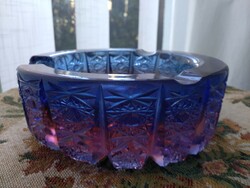 Különleges kék és lila színű kristály szivar hamutartó