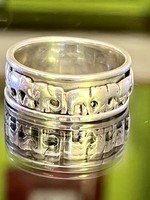 Elephant silver ring (with rotating center part)