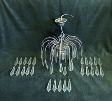 Retro chrome chandelier with pendants