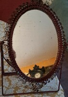 Különleges antik fém asztali tükör