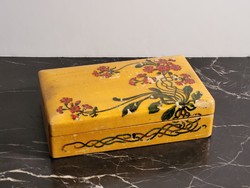 Floral wooden box 18x11x5cm folk motif flower patterned box
