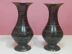 Indian copper vases, candle holders, 2 pcs