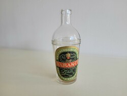 Old retro Angyalföldi rum and liqueur factory bottle green orange liqueur specialty glass