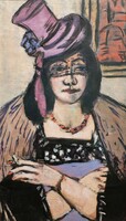Beckmann - Dáma lila kalapban - vászon reprint