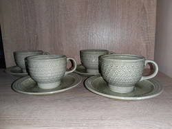 Tea set 4-piece Italian green glazed ceramic